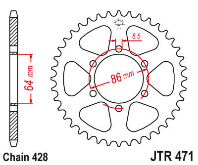 Zębatka Tylna JT JTR471.50