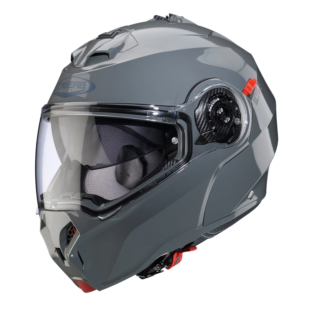 Kask szczękowy motocyklowy CABERG DUKE EVO SOLID Szary połysk