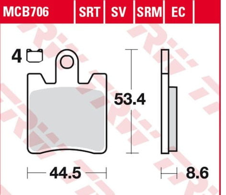 Klocki Hamulcowe TRW MCB706SRT