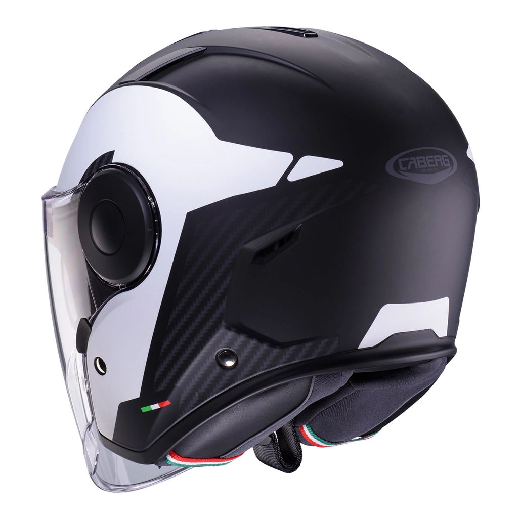 Kask otwarty motocyklowy CABERG JET SOHO MILANO Biało-czarny