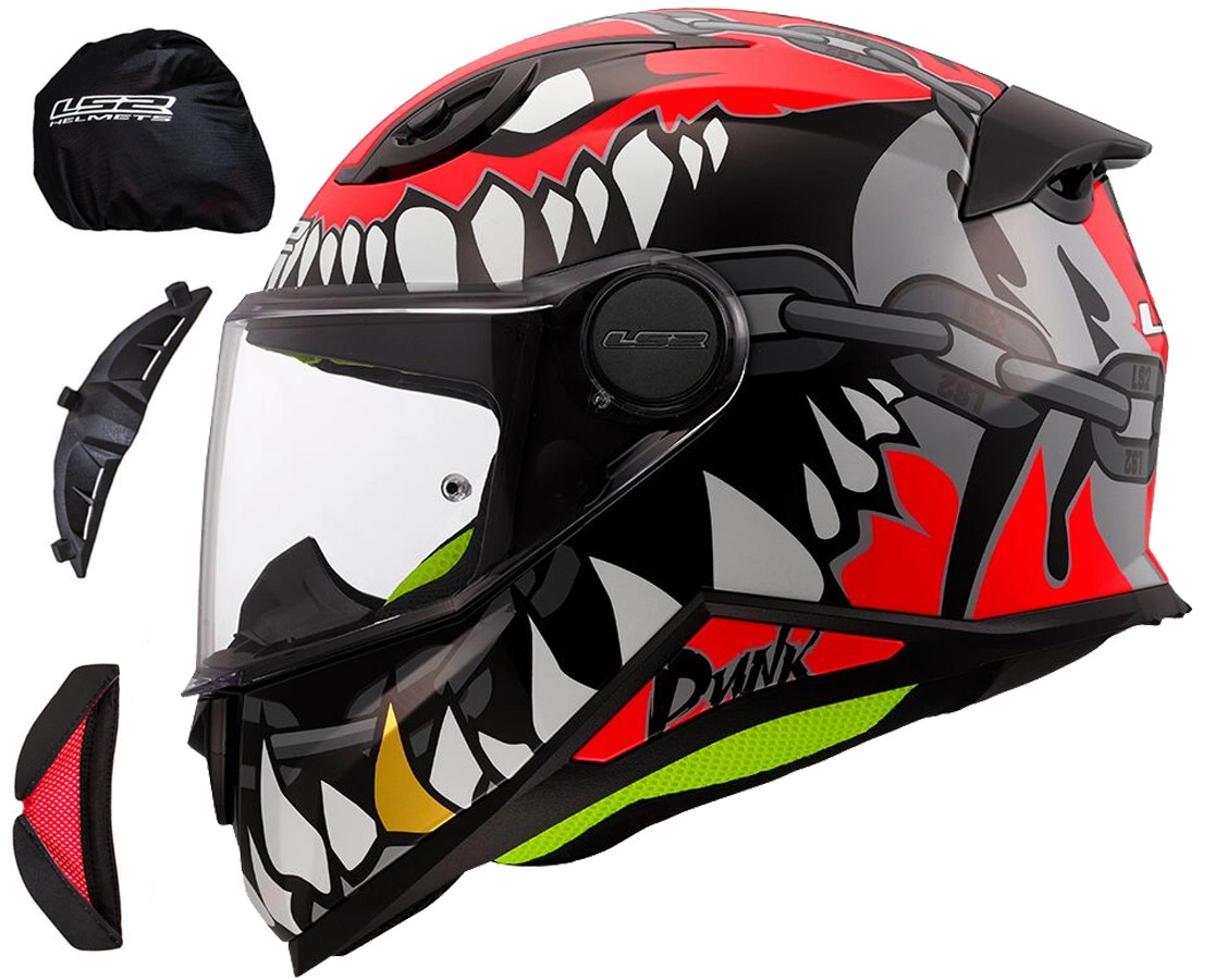 Kask LS2 FF812 PUNK Szary Czerwony