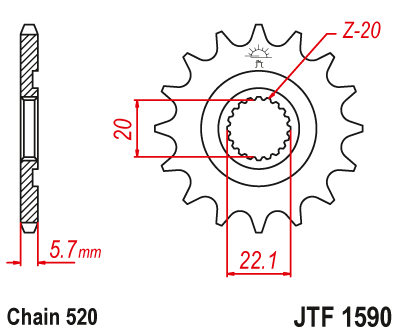 Zębatka Przednia JT JTF1590.13