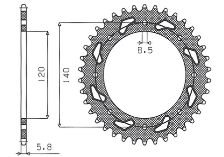 Zębatka Tylna Sunstar SUNR1-3532-42