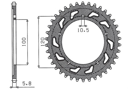 Zębatka Tylna Sunstar SUNR1-3430-40