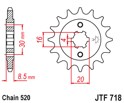 Zębatka Przednia JT JTF718.13