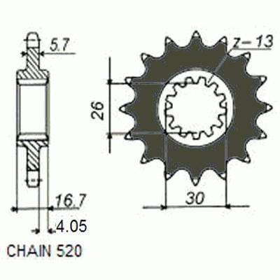 Zębatka Przednia Sunstar SUNF393-16