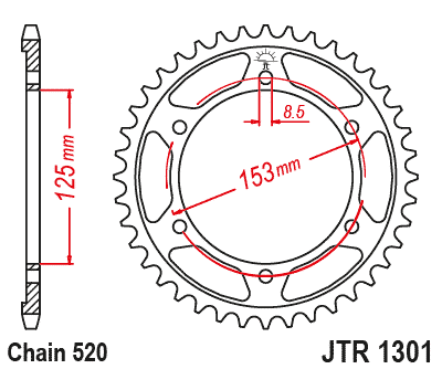 JT ZĘBATKA TYLNA JTR1301.40