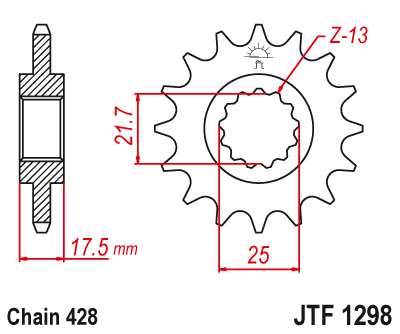 Zębatka Przednia JT JTF1298.17