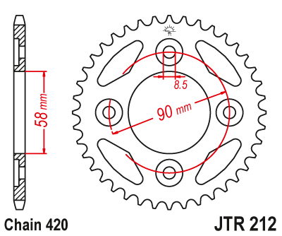 Zębatka Tylna JT JTR212.35