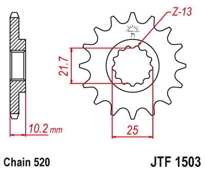 Zębatka Przednia JT JTF1503.12