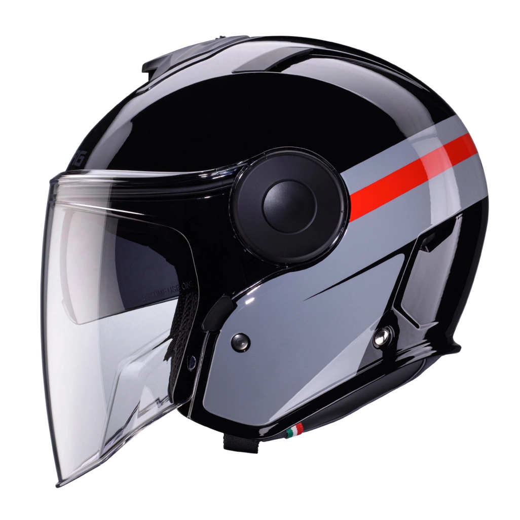 Kask otwarty motocyklowy CABERG JET SOHO ZEPHYR Czarno-szaro-czerwony