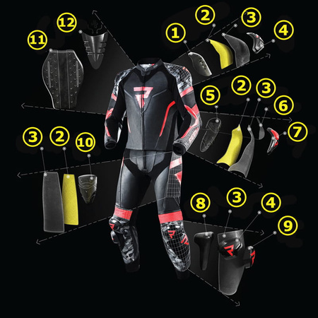 Kurtka Motocyklowa Rebelhorn Rebel Black Fluo Red white