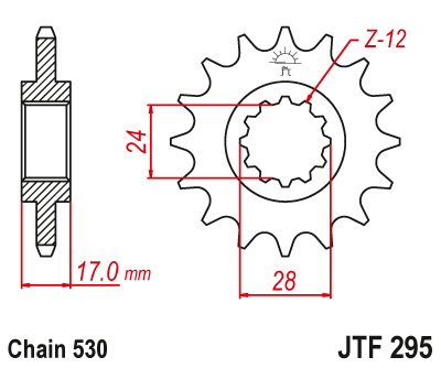 Zębatka Przednia JT JTF295.16