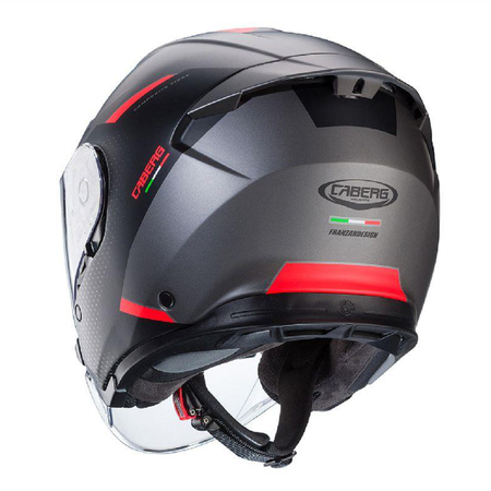 Kask otwarty CABERG JET FLYON II BOSS BLACK GREY RED