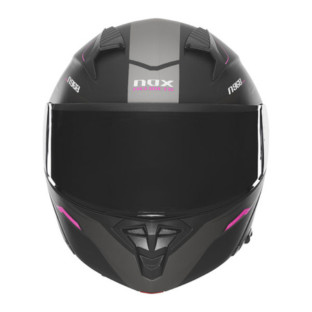 Kask Szczękowy Motocyklowy NOX N968 ULTRA BLACK PINK MATT
