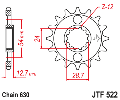 Zębatka Przednia JT JTF522.14
