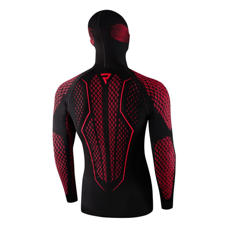Koszulka Termoaktywna Rebelhorn Therm II LS 2IN1 z Kominiarką Black Red