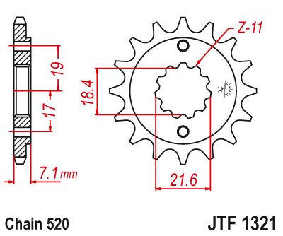 Zębatka Przednia JT JTF1321.13