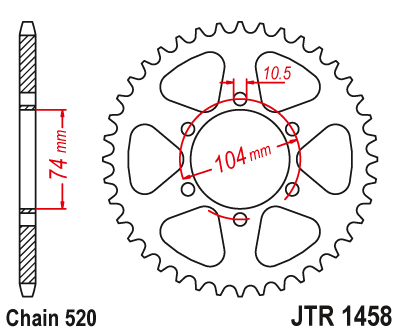 Zębatka Tylna JT JTR1458.40