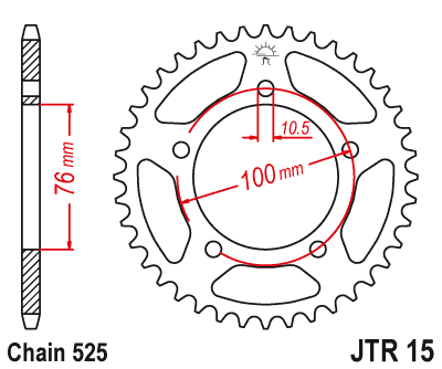 Zębatka Tylna JT JTR15.42