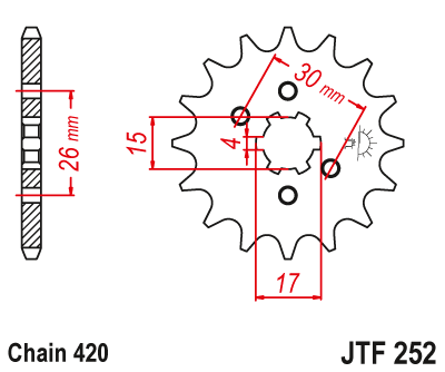 Zębatka Przednia JT JTF252.14