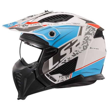 Kask Modułowy LS2 OF606 DRIFTER DEVOR MATT WHITE BLUE