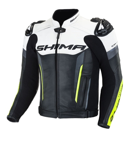 Kurtka motocyklowa skórzana SHIMA BANDIT FLUO