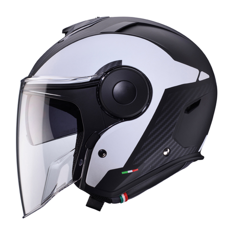Kask Otwarty Motocyklowy CABERG JET SOHO MILANO WHITE BLACK