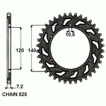 Zębatka Tylna Sunstar SUNR1-4523-47