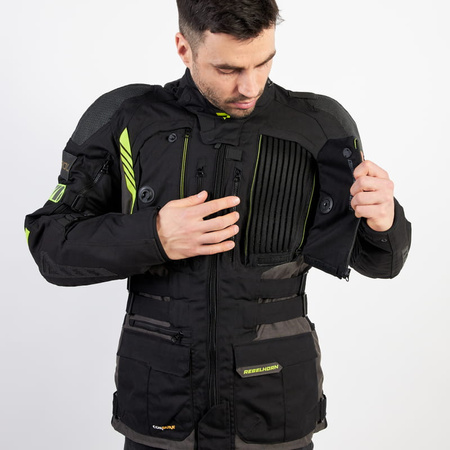 Męska Kurtka Motocyklowa Rebelhorn Patrol Black Fluo