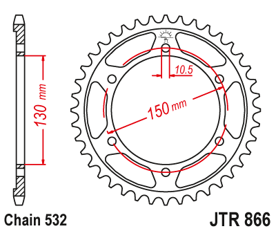 Zębatka Tylna JT JTR866.47