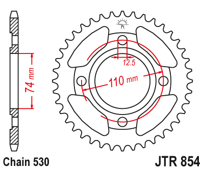 Zębatka Tylna JT JTR854.37