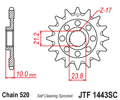 Zębatka Przednia JT JTF1443.14SC