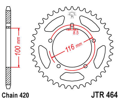 Zębatka Tylna JT JTR464.50