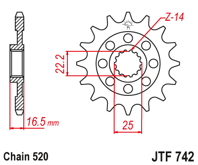 Zębatka Przednia JT JTF742.14