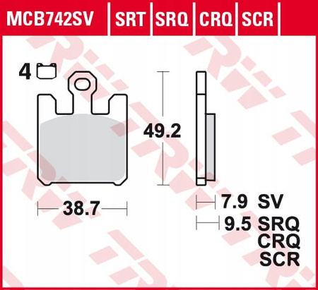 Klocki Hamulcowe TRW MCB742SV