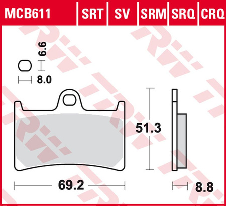 Klocki Hamulcowe TRW MCB611TRQ