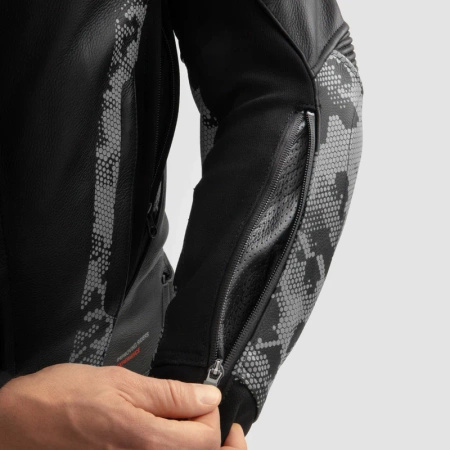 Kurtka Skórzana Motocyklowa REBELHORN VELOCE CAMO BLACK GREY RED