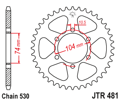 Zębatka Tylna JT JTR481.42