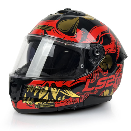 Kask Motocyklowy LS2 FF808 STREAM II DRAKO czarny czerwony