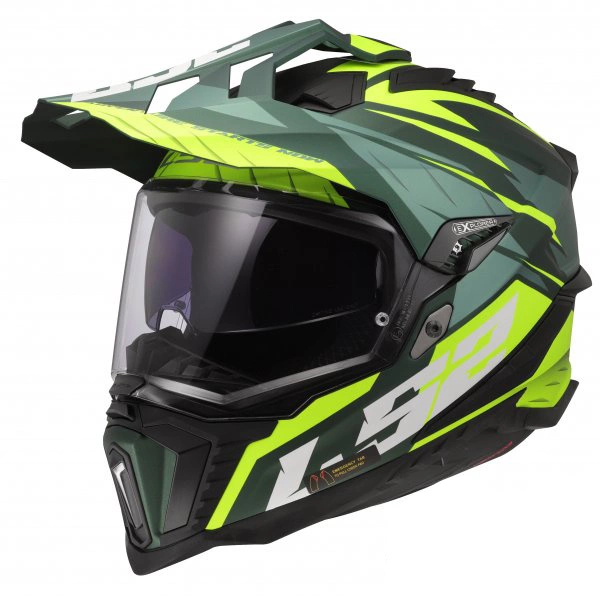 Kask Motocyklowy Enduro LS2 MX701 EXPLORER SPIRE Zielony Żółty
