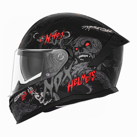 Kask Integralny Motocyklowy NOX N401 ZUMBI BLACK RED