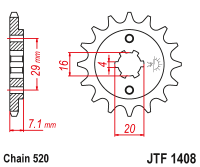 Zębatka Przednia JT JTF1408.15
