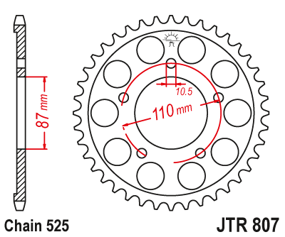 Zębatka Tylna JT JTR807.42