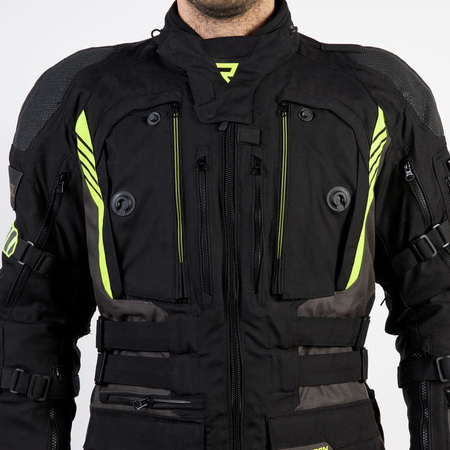 Męska Kurtka Motocyklowa Rebelhorn Patrol Black Fluo