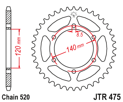 Zębatka Tylna JT JTR475.40