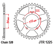 Zębatka Tylna JT JTR1225.40