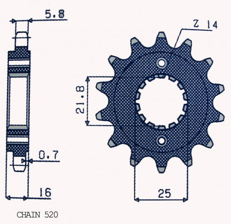 Zębatka Przednia Sunstar SUNF380-14