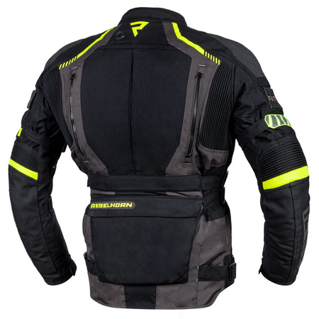 Męska Kurtka Motocyklowa Rebelhorn Patrol Black Fluo