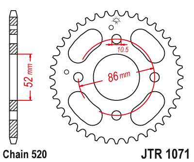Zębatka Tylna JT JTR1071.30